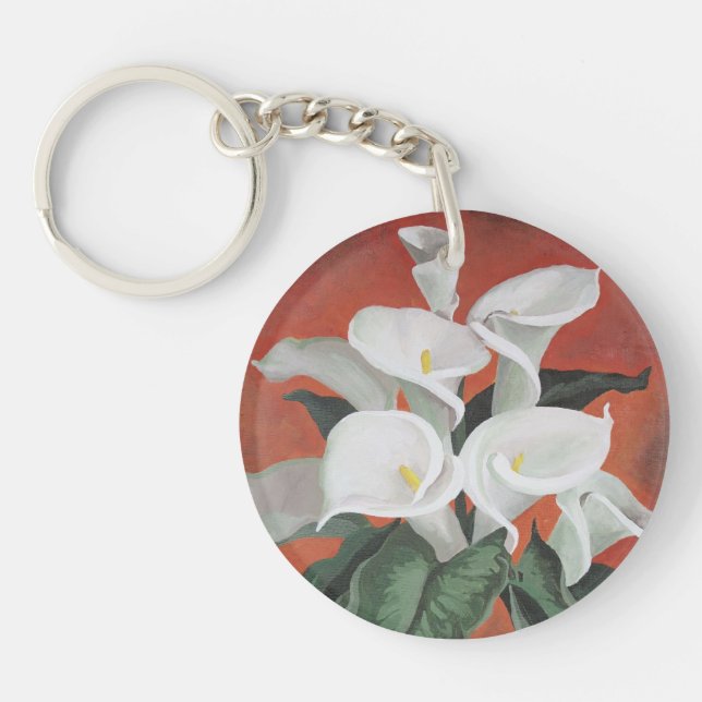 Calla Lilies på en röd bakgrund (Framsidan)