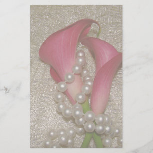 Calla Lilies & Pearls Stationery Brevpapper
