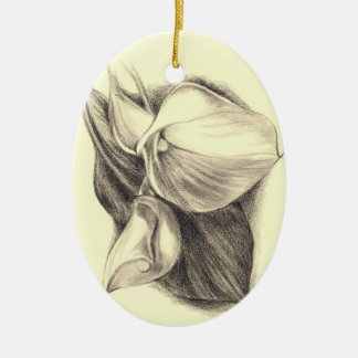 Calla Lilies Teckning Julgransprydnad Keramik