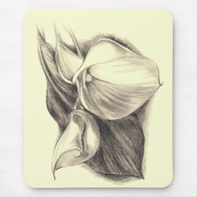Calla Lilies Teckning Musmatta (Framsidan)