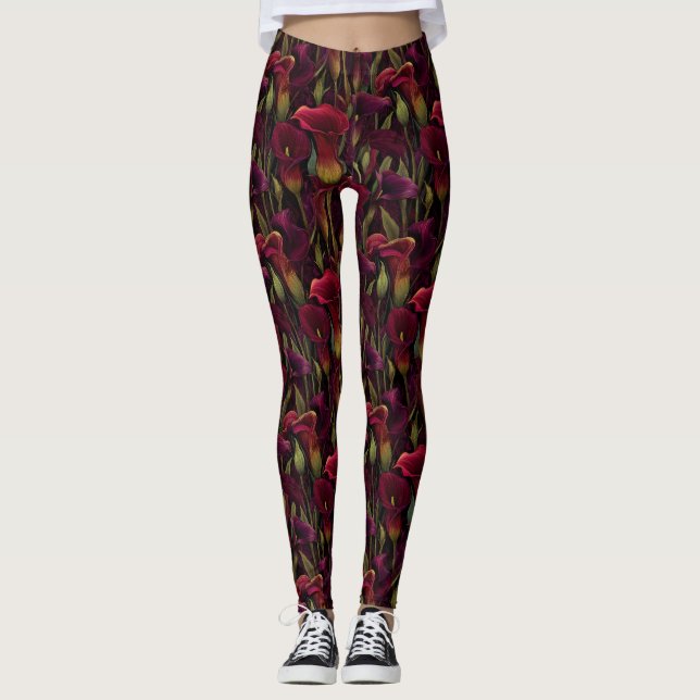 Calla Lilies Trädgård Hennes Födelsedagspresent Kv Leggings (Framsida)