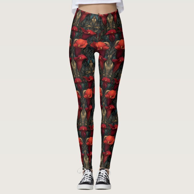 Calla Lilies Trädgård Pensioneringspresenter  Trän Leggings (Framsida)
