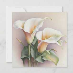 Calla lilies vattenfärg kort