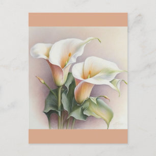 Calla lilies vattenfärg vykort