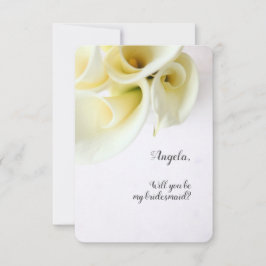 Calla lilies with text space bridesmaid inbjudan