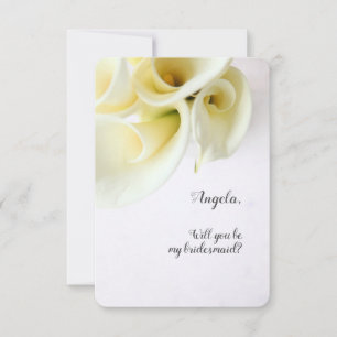 Calla lilies with text space bridesmaid inbjudan