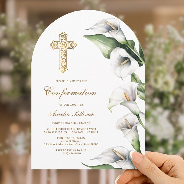 Calla Lilior Båge Bekräftelse Inbjudningar (Skapare uppladdad)
