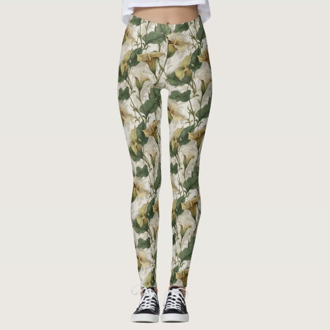 Calla Lilior Inspirerade Sympatipresenter Tränings Leggings (Framsida)