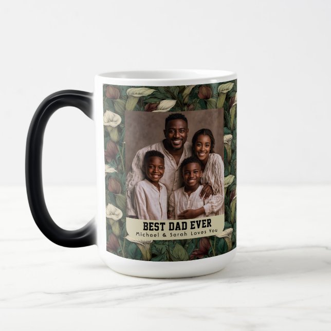 Calla Lilior Natur Blivande Pappa Kaffe Magisk Mugg (Vänster)