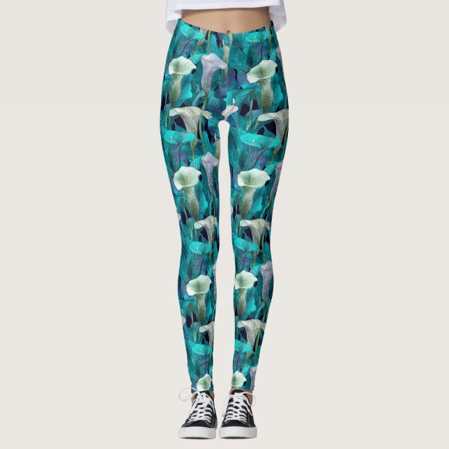 Calla liljor Blommöte Calla liljor Gnistra Leggings (Framsida)