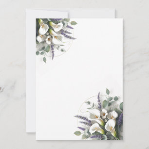 Calla liljor och lavendel inbjudningar