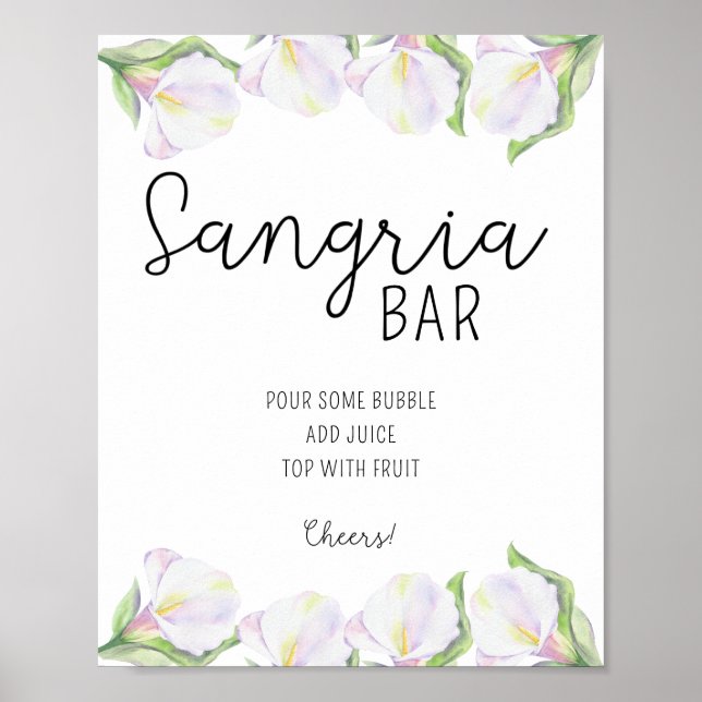 Calla liljor - Sangria bar poster (Framsidan)