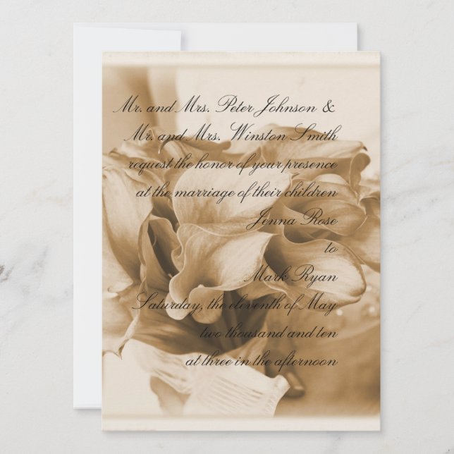 Calla Lilly Inbjudningar (Framsida)