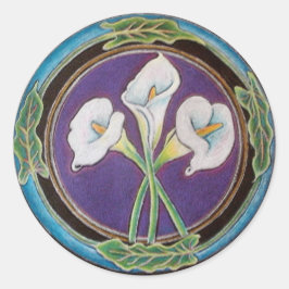 Calla lilly - Mandala Sticker Runt Klistermärke