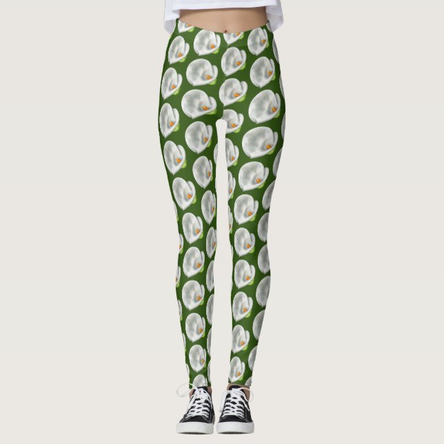 Calla Lilly Mönster Leggings (Framsida)