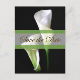 Calla Lily 2 Save Date Bröllop Meddelande Vykort