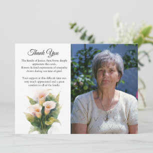 Calla Lily Blommig Begravning Död Tack  Inbjudningar