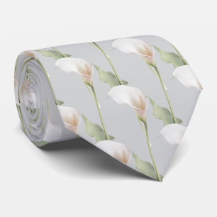 Calla Lily blommönster på valfri bakgrundsfärg Slips
