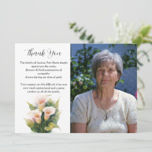 Calla Lily Blommor Begravning Död Tack  Inbjudningar