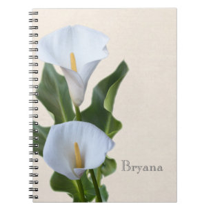 Calla Lily Blommor Blommig Elegant Anteckningsbok