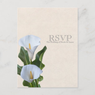 Calla Lily Blommor Blommig Elegant Bröllop RSVP Inbjudan Vykort