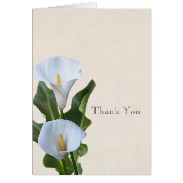 Calla Lily Blommor Blommig Elegant Bröllops- OBS Kort (Framsidan)