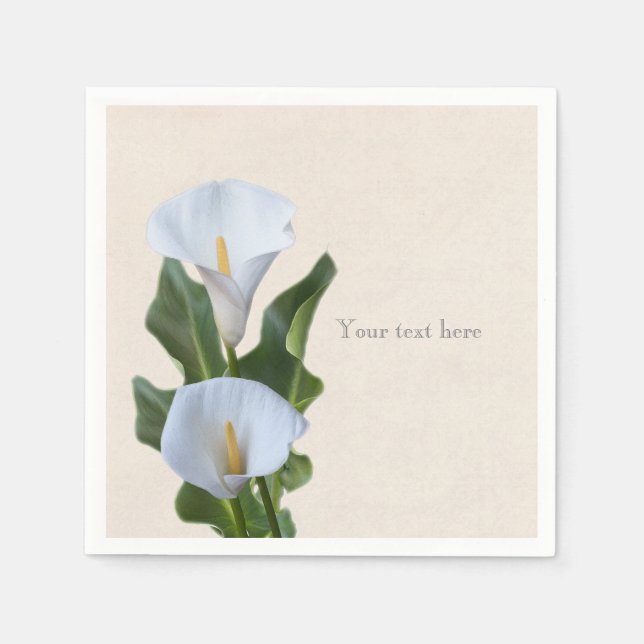 Calla Lily Blommor Blommig Elegant Bröllops- Pappersservett (Framsidan)