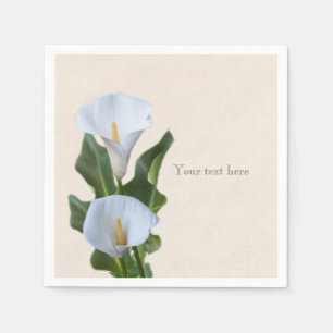 Calla Lily Blommor Blommig Elegant Bröllopsbrud Pappersservett