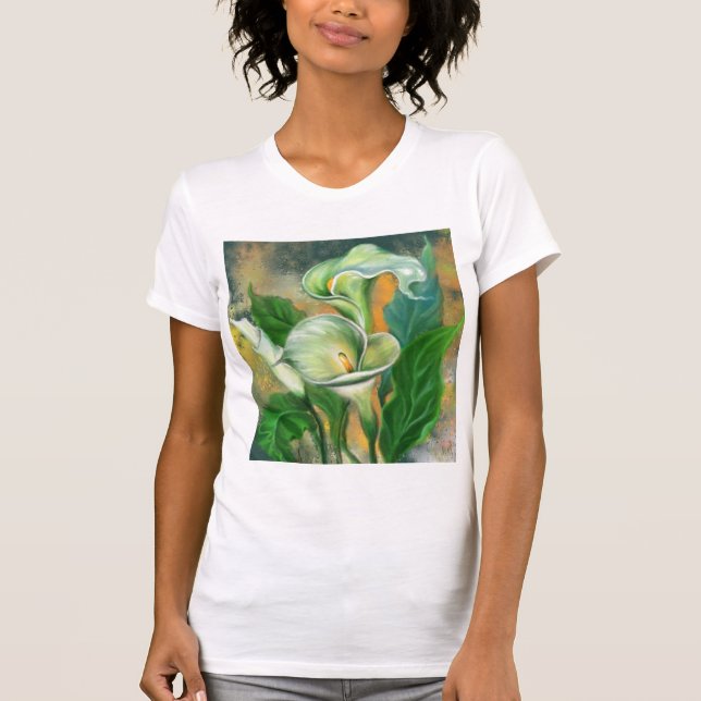 Calla Lily Blommor T-Shirt (Framsida)