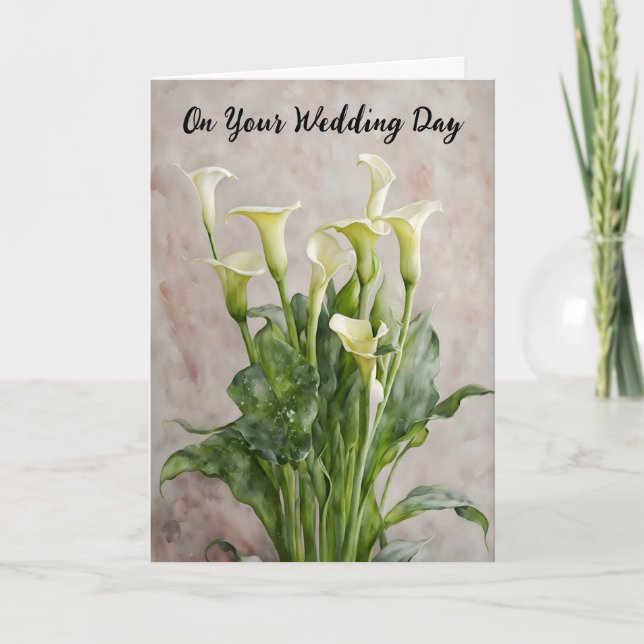Calla Lily Blomsterbukett Bröllop Grattis  Kort (Framsida)