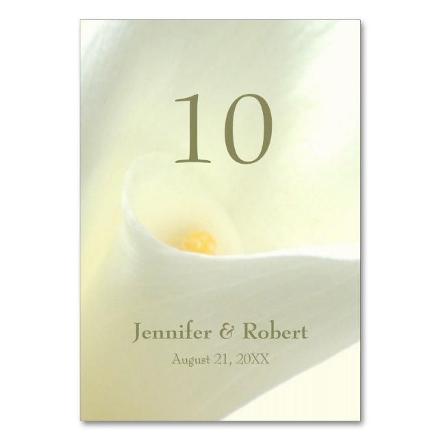 Calla Lily Bordsnummer (Framsidan)