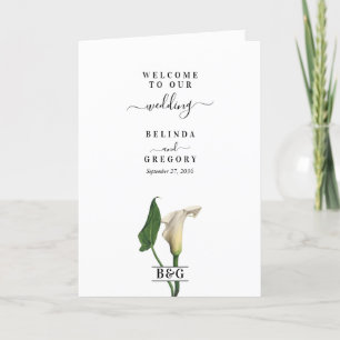 Calla Lily Botanical Bröllop serviceorder Program