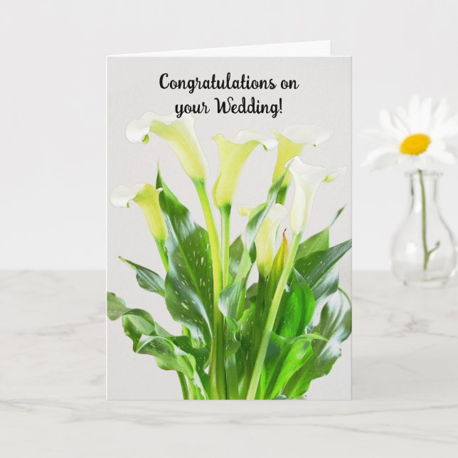 Calla Lily Bouquet Bröllop Grattiss Kort (Liten växt)