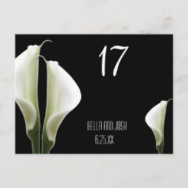 Calla Lily Bröllop Bord Card Postca Vykort