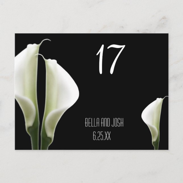 Calla Lily Bröllop Bord Card Postca Vykort (Framsida)