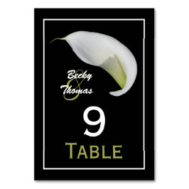 Calla Lily Bröllop Bordsnummer-kort Bordsnummer