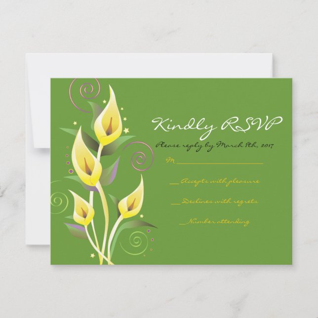 Calla Lily Bröllopsinbjudan Inbjudan Blomma Svar (Framsida)