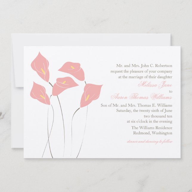 Calla Lily-bröllopsinbjudan Inbjudningar (Framsida)