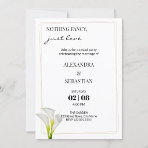 Calla Lily Bröllopsmottagning Inbjudan