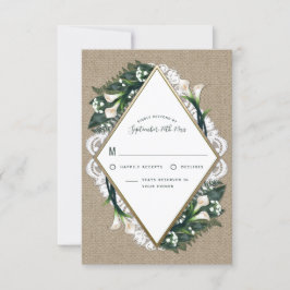 Calla Lily Burlap och Snöre Bröllop OSA Cards Kort