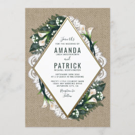Calla Lily Burlap och Snöre bröllopsinbjudningar Inbjudningar