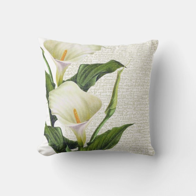 Calla Lily Calligraphy Kudde (Framsida)