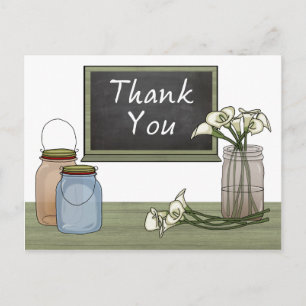 Calla Lily Chalkboard Mason Burk Tack vykort