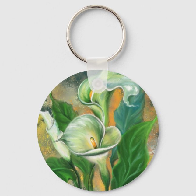 Calla Lily Flower Keychain Nyckelring (Framsida)