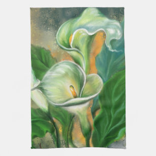 Calla Lily Flower Kitchen Towel Painting Kökshandduk