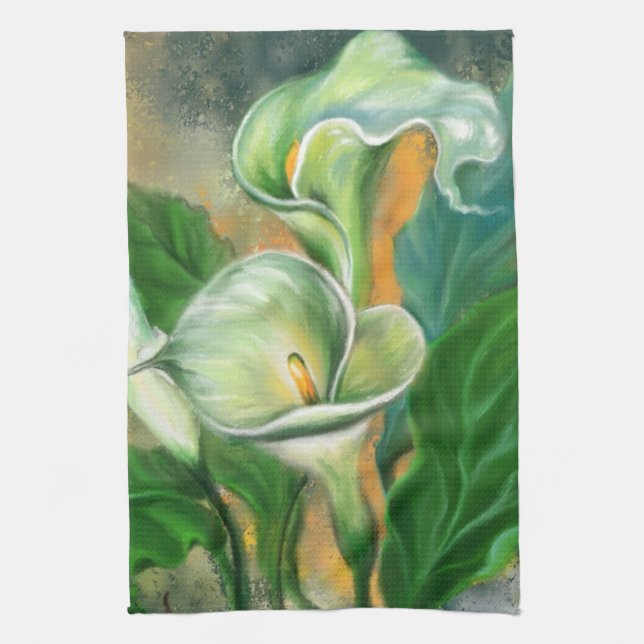 Calla Lily Flower Kitchen Towel Painting Kökshandduk (Vertikal)