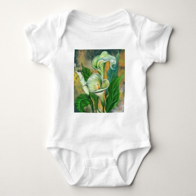Calla Lily Flowers Baby Bodykostym T Shirt (Framsida)