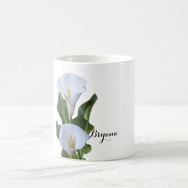 Calla Lily Flowers Blommigt Elegant Coffee Mugg (Center)