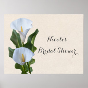 Calla Lily Flowers Blommigt Elegant Möhippa Bröllo Poster