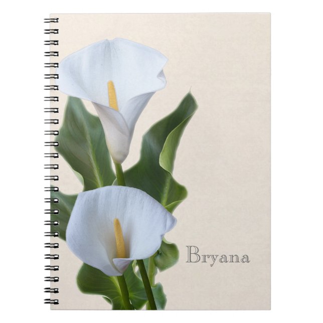 Calla Lily Flowers Blommigt Elegant Notebook Journ Anteckningsbok (Framsidan)
